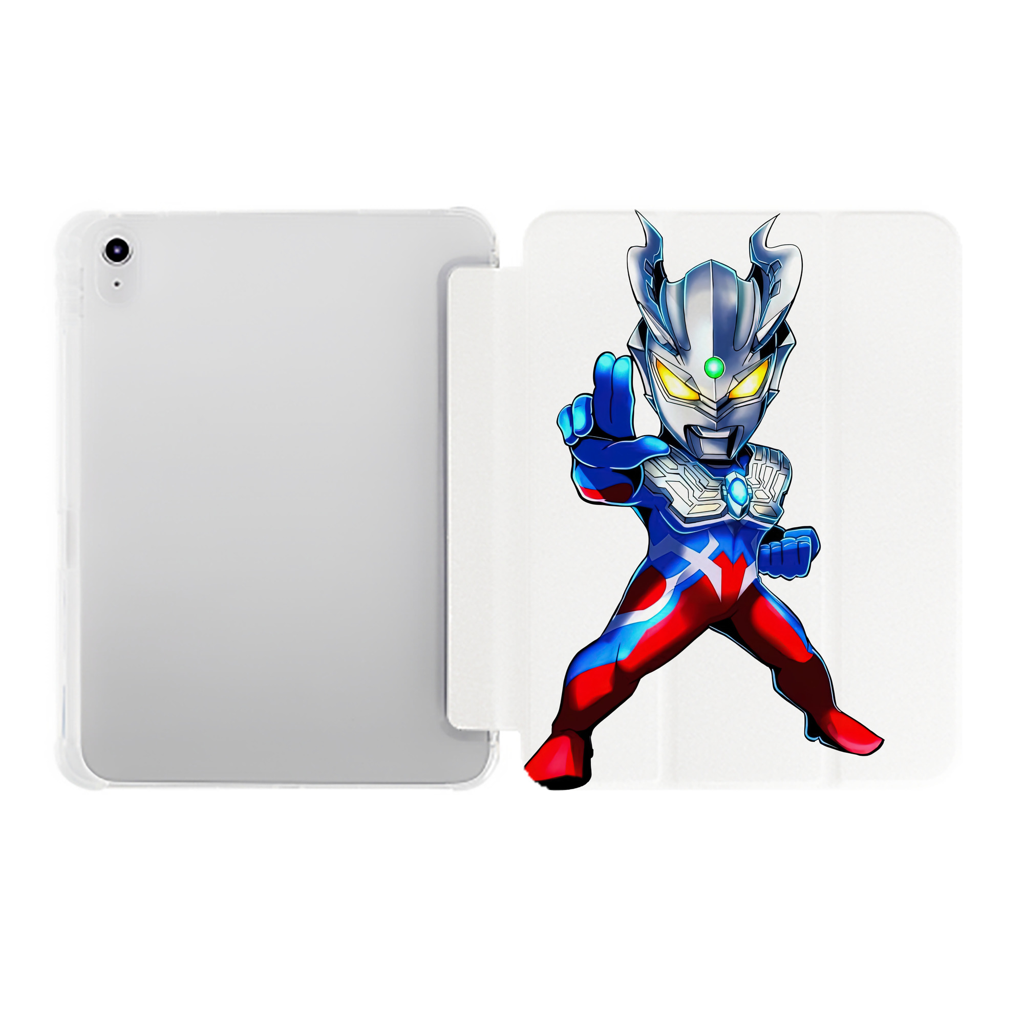 （画像用） ウルトラマン Ultraman IPad ケース ペン収納付き 三つ折りスタンド PUレザー×シリコン 対応機種9.5/10.5/10.9インチ